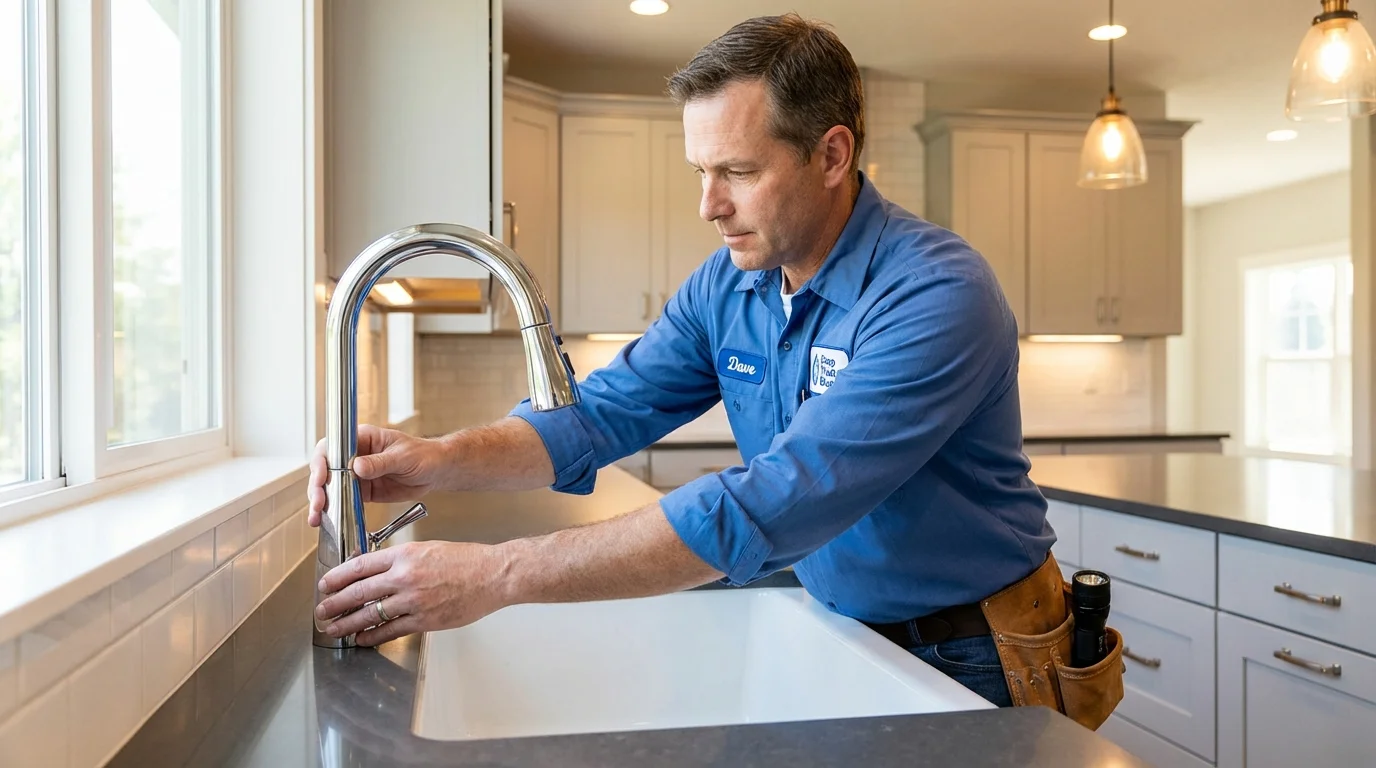 Kitchen faucet installation by Johns Plumbing LLC in New Carlisle